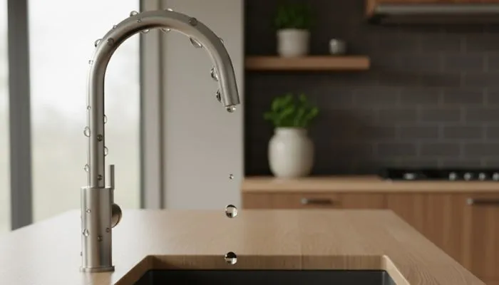 close-up-of-dripping-brushed-nickel-faucet-leak-repair-modern-kitchen-plumbing-service