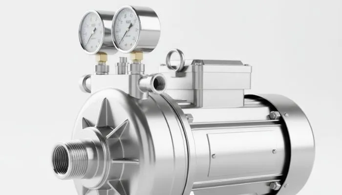 close-up-of-stainless-steel-booster-pump-with-pressure-gauges-water-pressure-repair-service